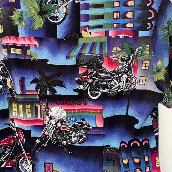 Harley Davidson x Tori Richard Vintage Womens Aloha Shirt Hawaiian Button Front - Picture 8 of 16